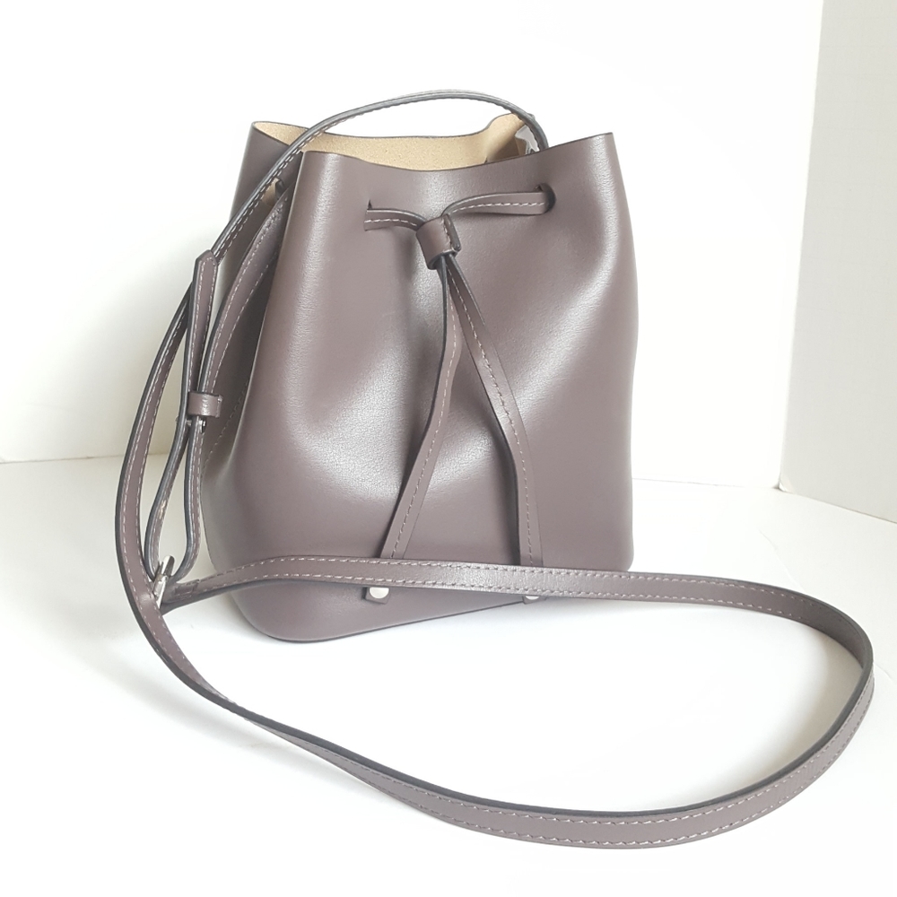 LODIS Blair Drawstring Bucket Bag 💕 Taupe Brown Leather Crossbody Shoulder Bag